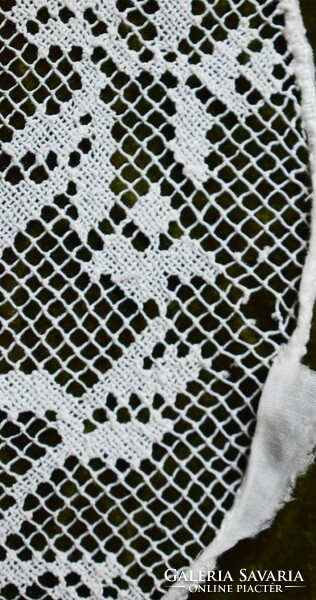 Antik rececsipke csipke kűrtös puttó -k terítő függöny , díszpárna , kép betét 27x24 cm filet