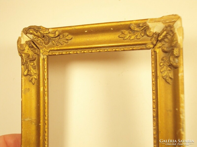 Old decorative gilded wooden picture frame - dimensions: 12 x 17.2 cm