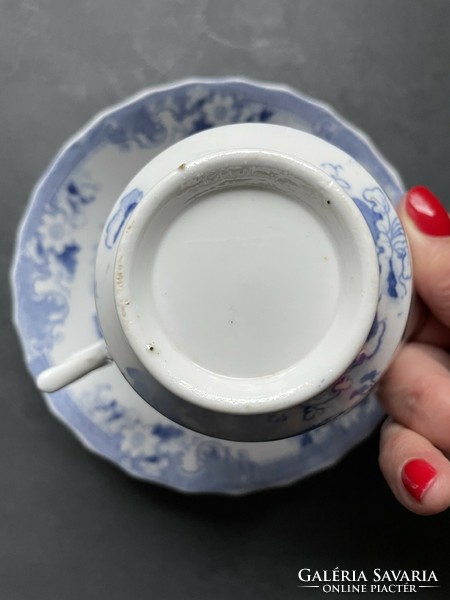 Antik, dúsan mintázott, csodás kínaizáló csésze aljával