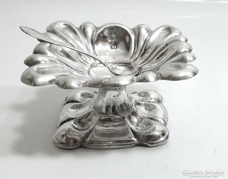 Antique Viennese silver (13 lat) spice holder, salt holder with spoon