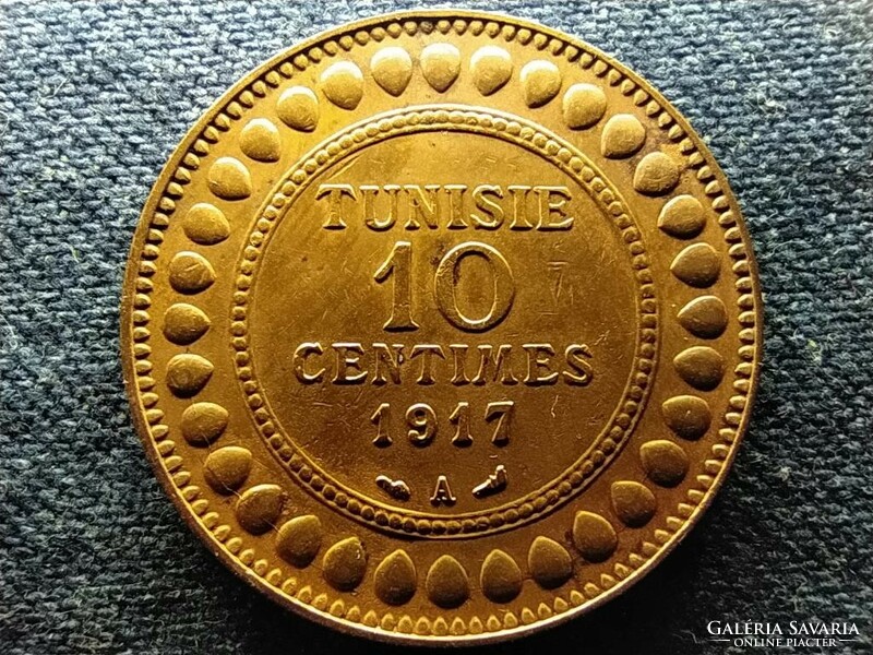 Tunézia V. Mohamed 10 centime 1917 A (id67427)