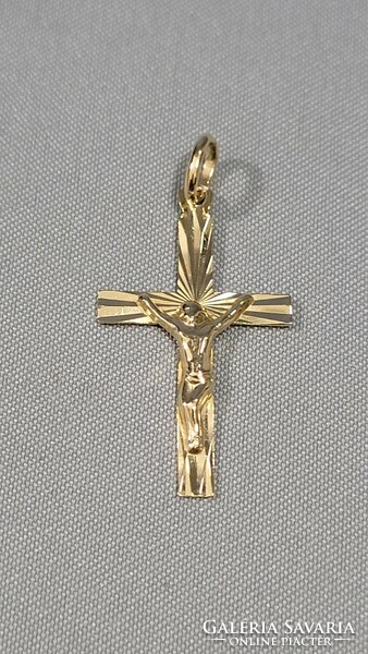 14 K gold cross, crucifix pendant 1 g