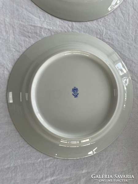 Retro, vintage 6 lowland porcelain plates with purple flowers, flat plates