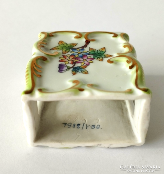 Herend vbo victoria patterned porcelain matchbox holder