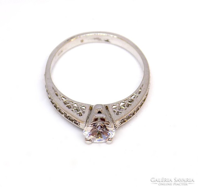 White gold stone ring (zal-au108109)