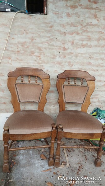 I discounted it! Antique wooden chairs upholstered riveted flawless upholstery solid carved oak wood