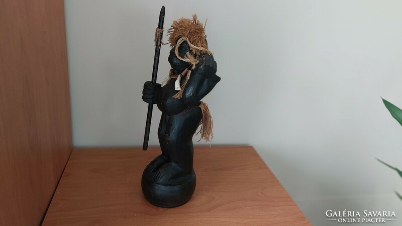 (K) African wooden sculpture approx. 34 cm high