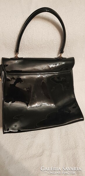 Antique patent leather bag