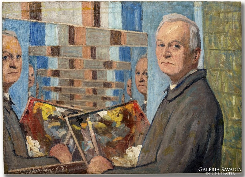 Gyula Halvax: self-portrait in the mirror