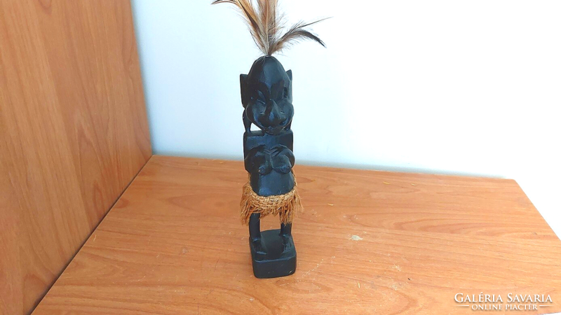 (K) African wooden sculpture approx. 19 cm high, with wear