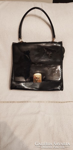 Antique patent leather bag