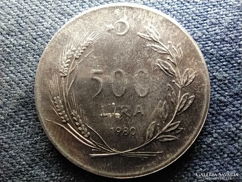 Turkey fao .900 Silver 500 Lira 1980 (id68680)