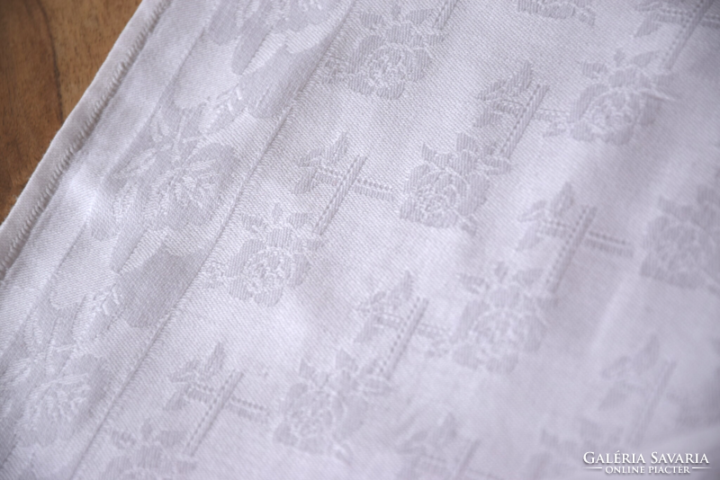 Old antique art deco damask napkin set towel flower pattern azure 2 pcs 49 x 48