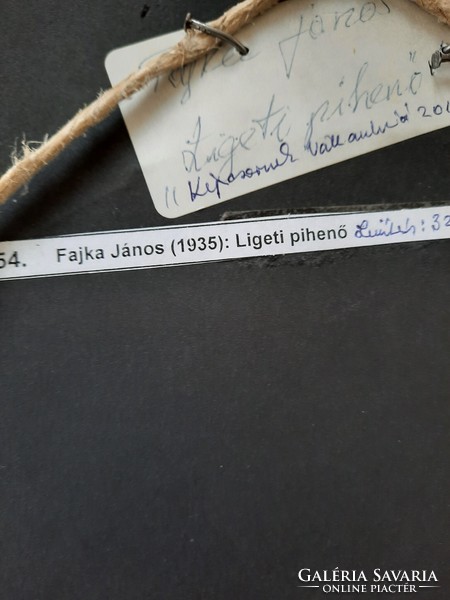 Fajka János tűzzománckép: Ligeti pihenő 1935
