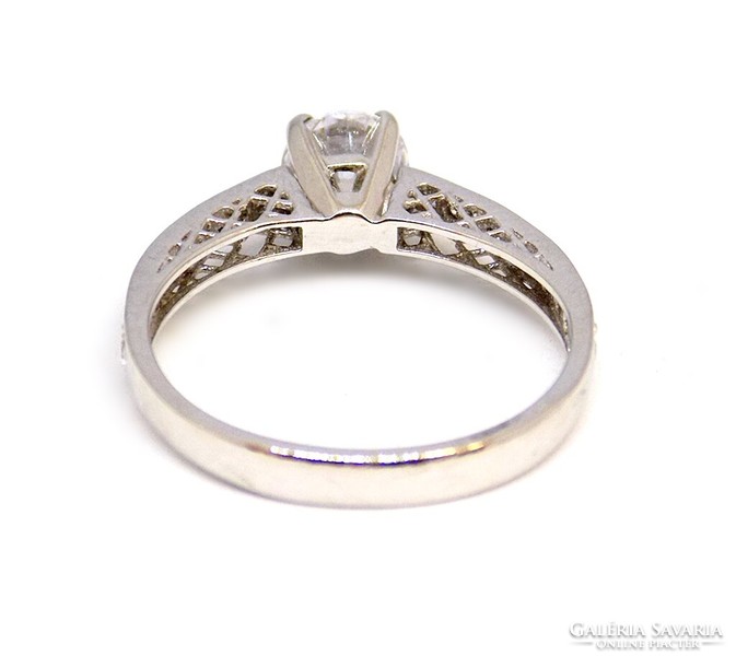 White gold stone ring (zal-au108109)