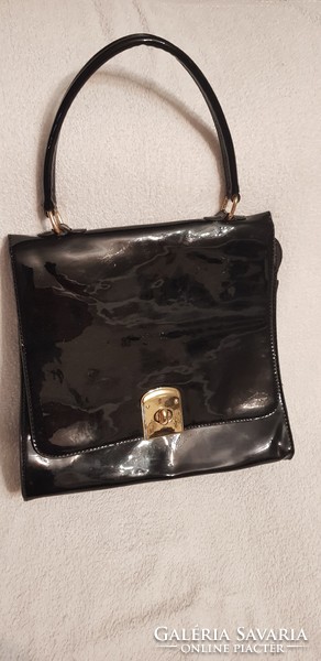 Antique patent leather bag