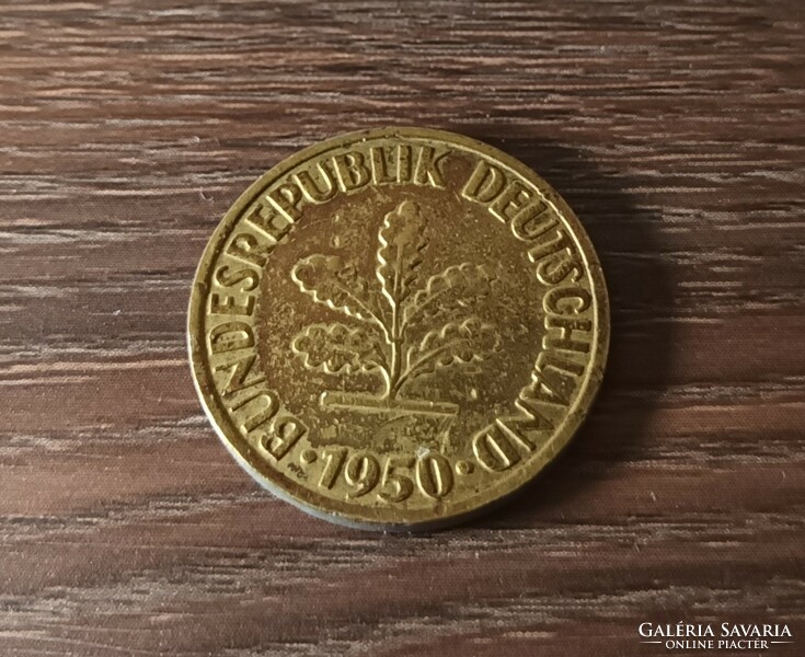 10 Pfennig, Germany 1950 with mint mark