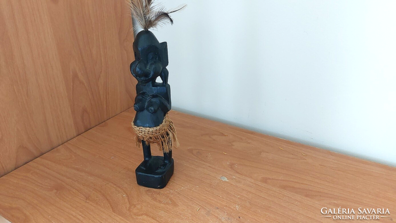 (K) African wooden sculpture approx. 19 cm high, with wear