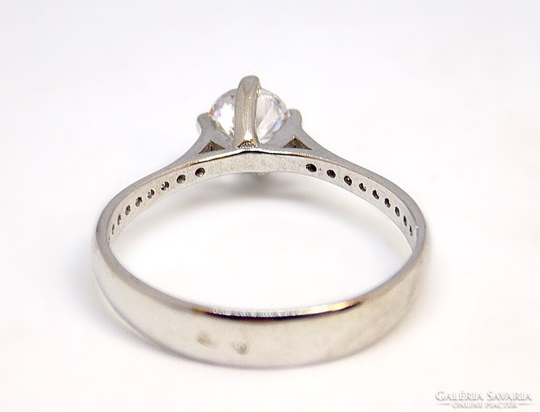 Fehér arany  köves gyűrű (ZAL-Au105998)