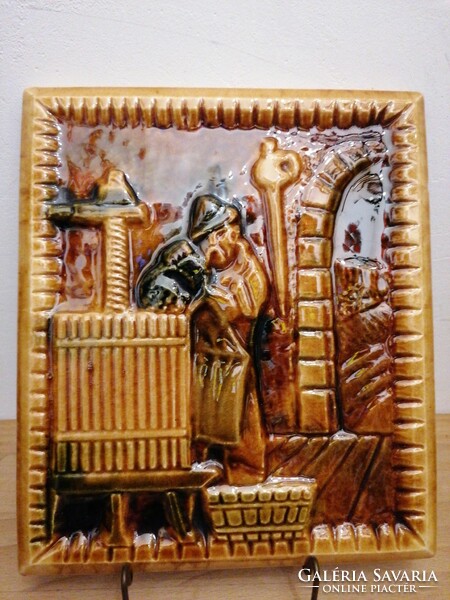 Kerámia (kályhacsempe) falikép