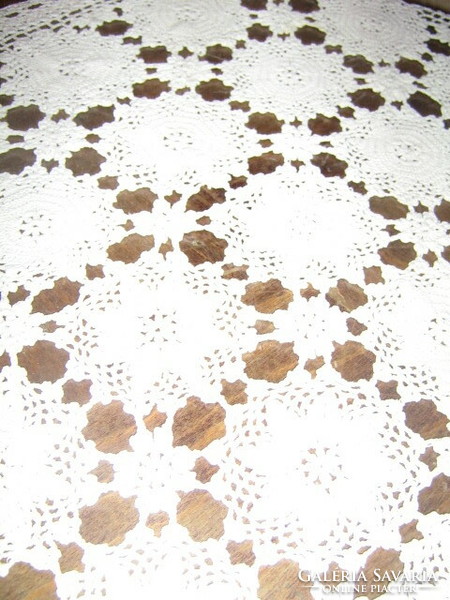 Antique crocheted tablecloth with Art Nouveau features