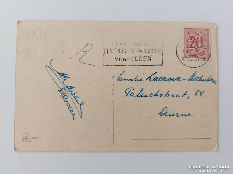 Régi képeslap 1952 levelezőlap rokkázó hölgy