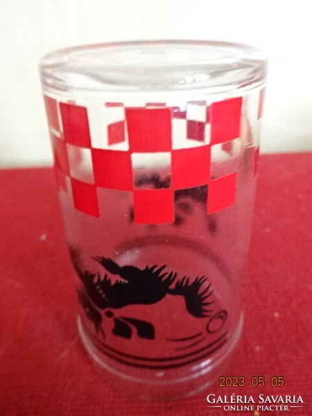 Black dog glass cup, height 9 cm. Jokai.