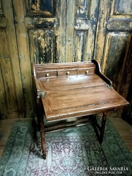 Desk with blinds, special opening early 20th century, small drawer hardwood desk