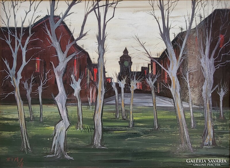 Vilmos Koch (1927 - ) park c. Gallery painting with original guarantee!!