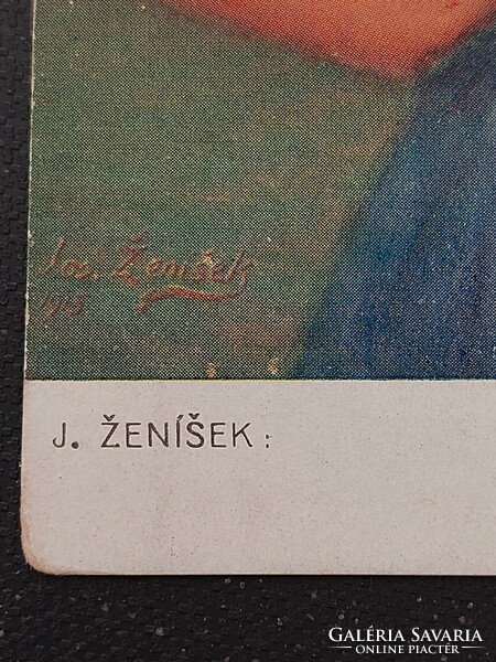 Régi képeslap művészeti levelezőlap 1915 Josef Ženíšek