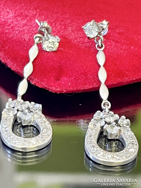 Pair of dazzling silver earrings with zirconia stones