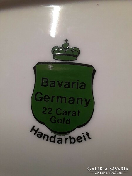 Német,Germany Bavaria 22 K Aranyozott,Kézi Festésű 4 Személyes Teás-Kávés Porcelán Csésze Készlet.