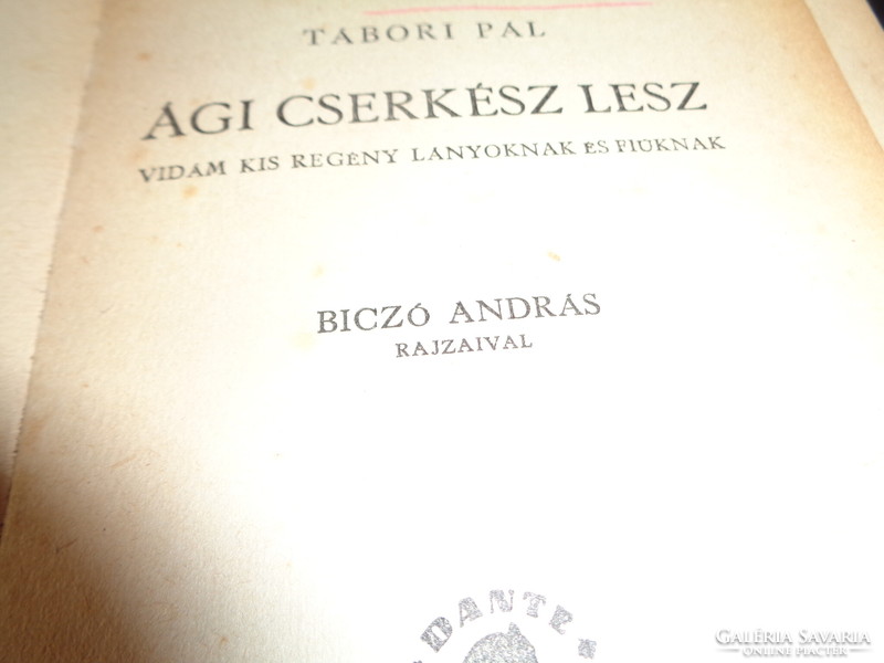 Ági  cserkész lesz    írta   Tábori Pál  ,  1929 ,  Dante Kiadó , vastag, mártott papíron