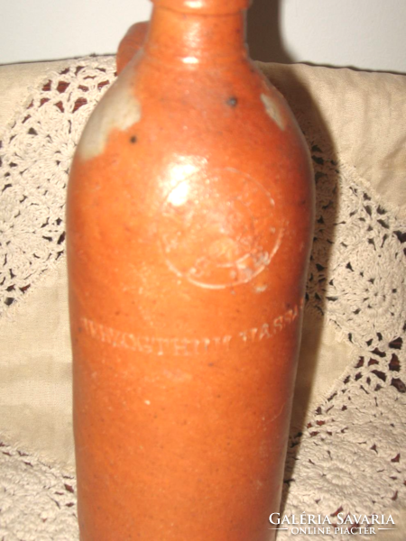 Antique salt-glazed butella mineral water stoneware bottle nassau