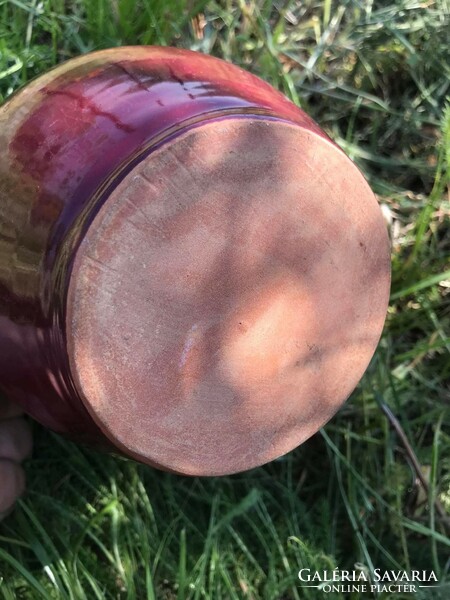 Interesting industrial cherry-burgundy retro vase