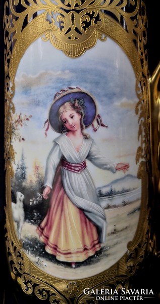 Dt/211. Huge and beautiful decorative art nouveau porcelain jug
