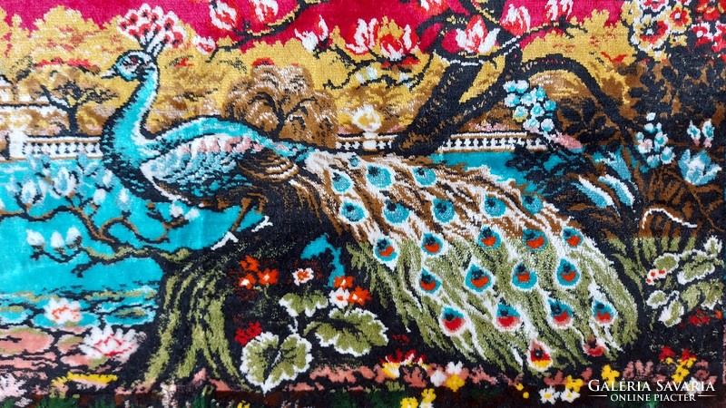 Mokett carpet, tapestry, peacock, swan