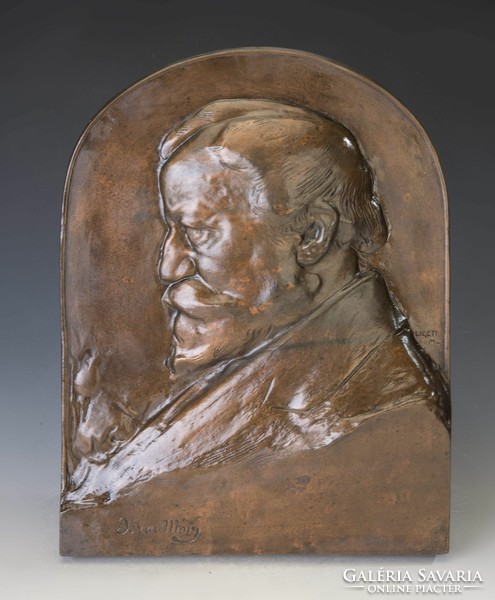 Miklós Ligeti: Jókai Mór bronze wall plaque