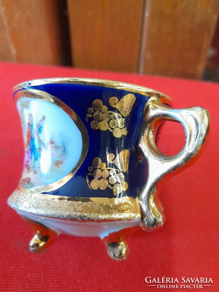 Alt wien austria hand-painted, cobalt blue, gilded porcelain coffee and tea cup set.