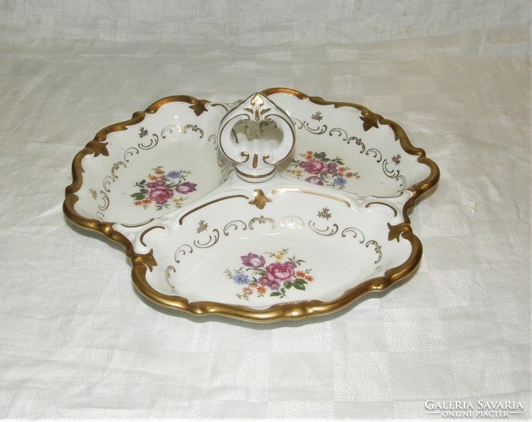 Three-part divided tray - table center - Reichenbach porcelain - 25 cm