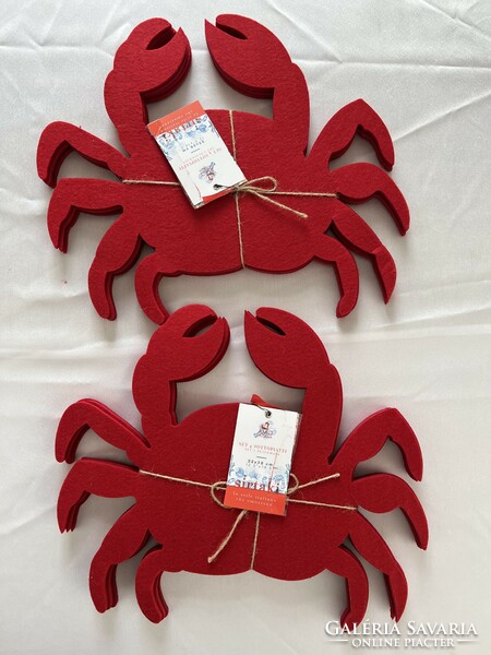 Crab felt placemat for fish dishes for 8 new people
