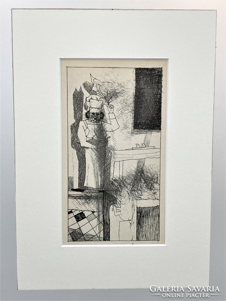 Béla Kondor (1931-1972): illustration, etching for defenseless heroes, oeuvre catalog 65/38