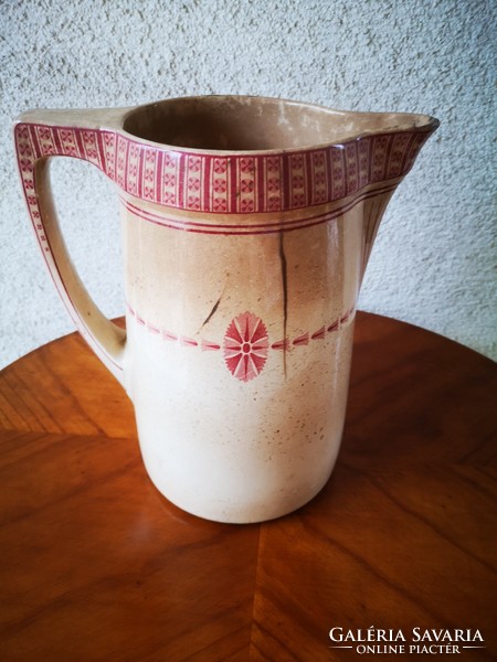 Antique huge size earthenware jug marked Villeroy & Boch, decoration accessory for vase collection