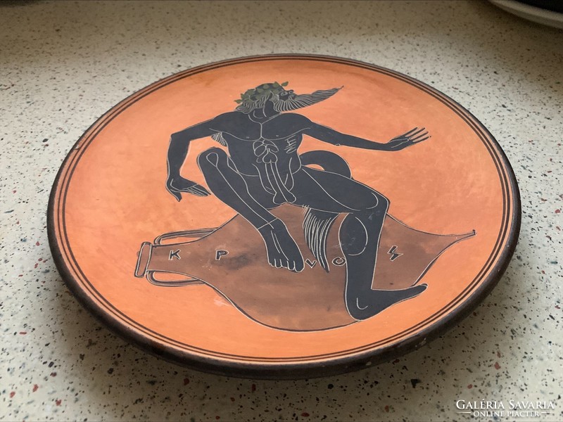Greek ceramic plate, hand made