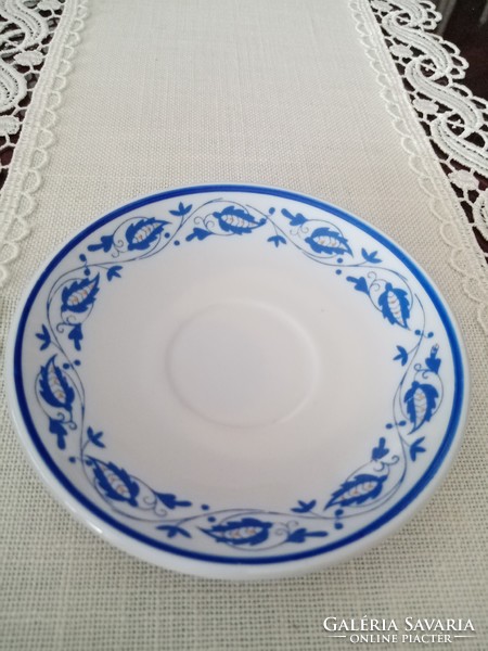 Old 11 cm Zsolnay blue-white porcelain coffee set saucer / plate - folk motif