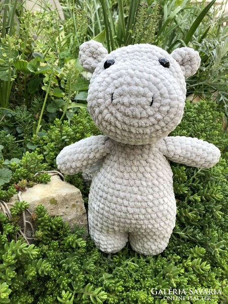 Unique crocheted plush (amigurumi) hippopotamus