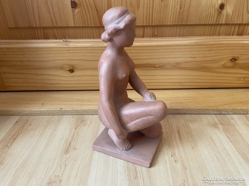 Pál Mihály terracotta ceramic nude nude female figure sculpture modern