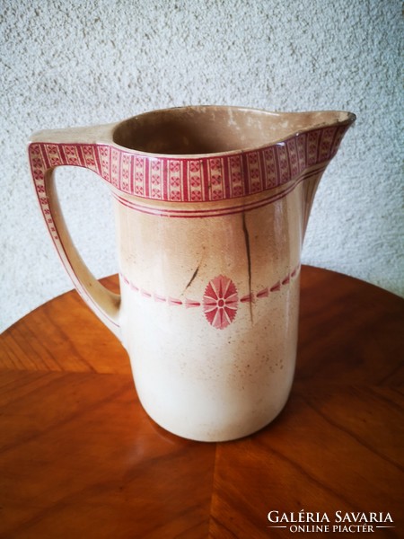 Antique huge size earthenware jug marked Villeroy & Boch, decoration accessory for vase collection
