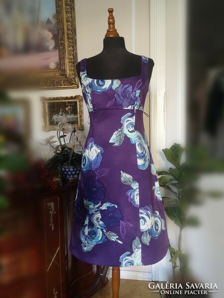 Debut 42 exclusive casual dress, 97% cotton, party, wedding, mother of joy, purple floral
