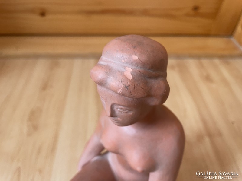 Pál Mihály terracotta ceramic nude nude female figure sculpture modern